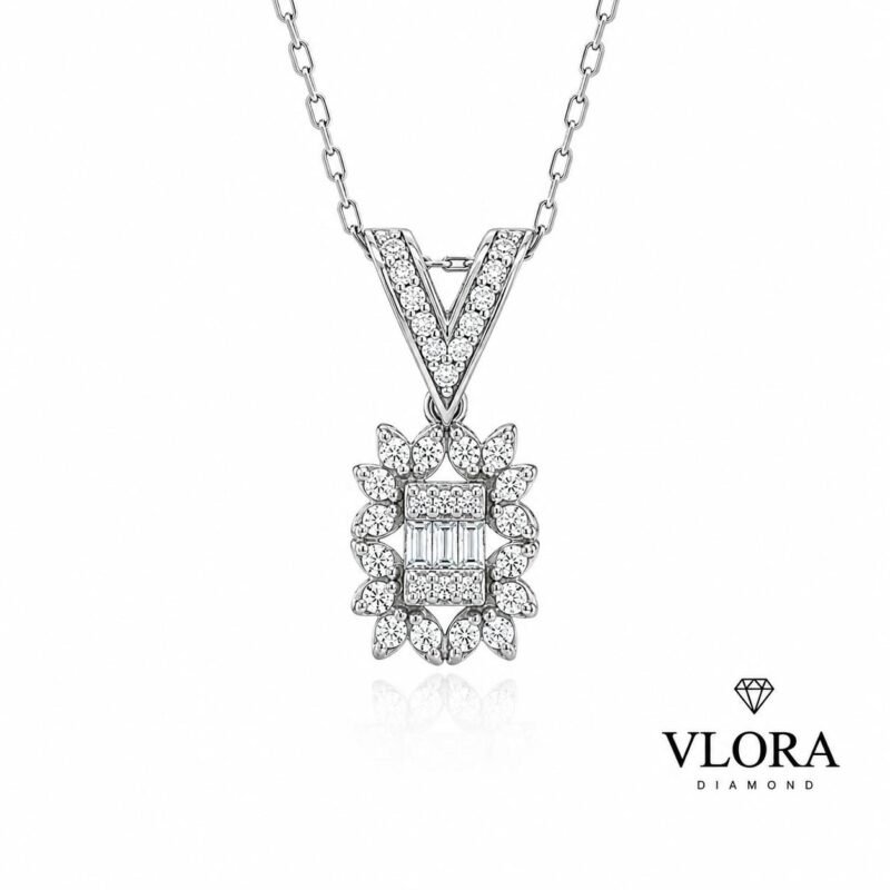 Baguette Cluster Necklace, Earrings & Ring Set