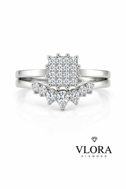 Cluster & Crown Bridal Set