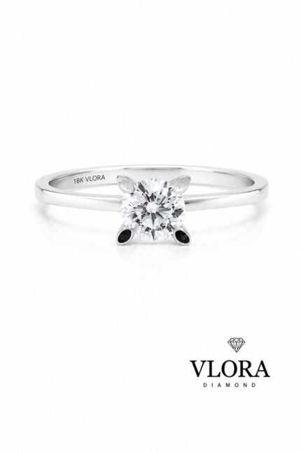 Contrast Prong Solitaire Ring