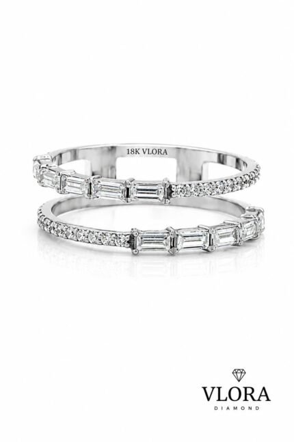 Crossover Leaf Split Shank Ring