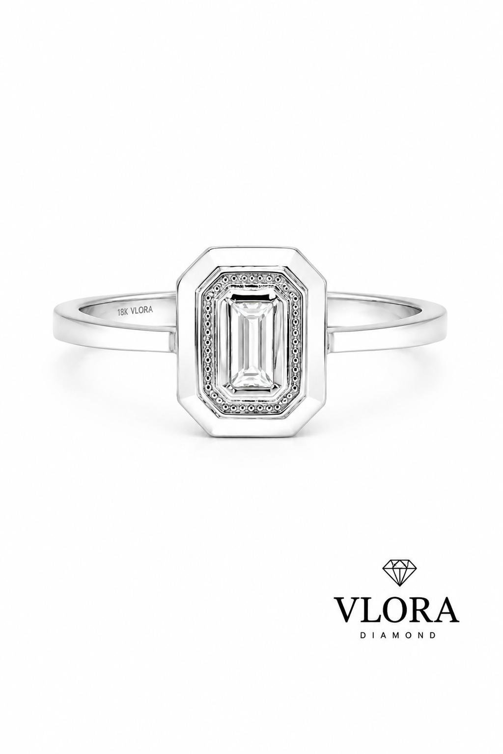Emerald Cut Bezel Ring Emerald Cut Bezel Ring