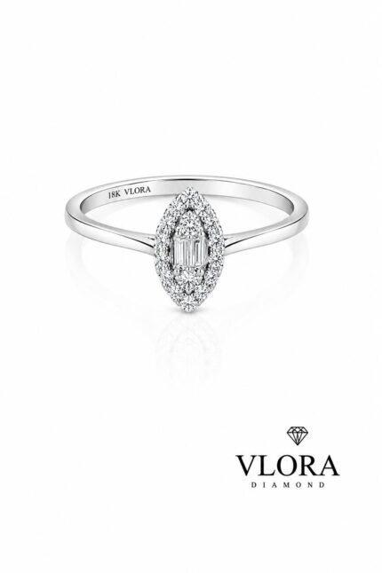 Marquise Halo Baguette Ring