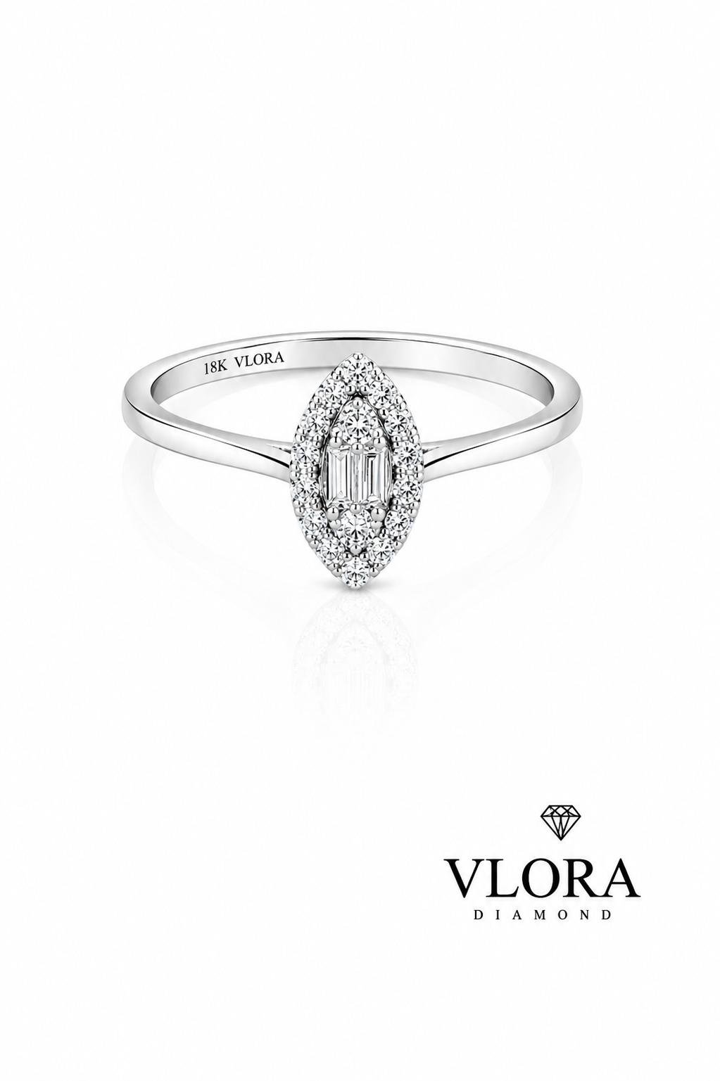 Marquise Halo Baguette Ring Marquise Halo Baguette Ring