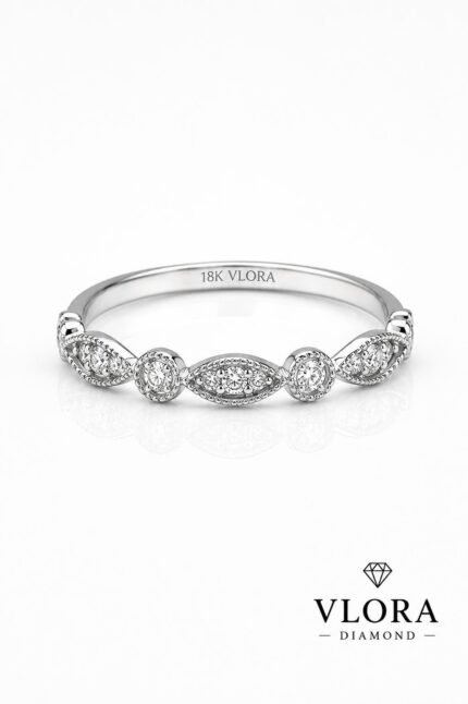Milgrain Marquise & Round Wedding Band