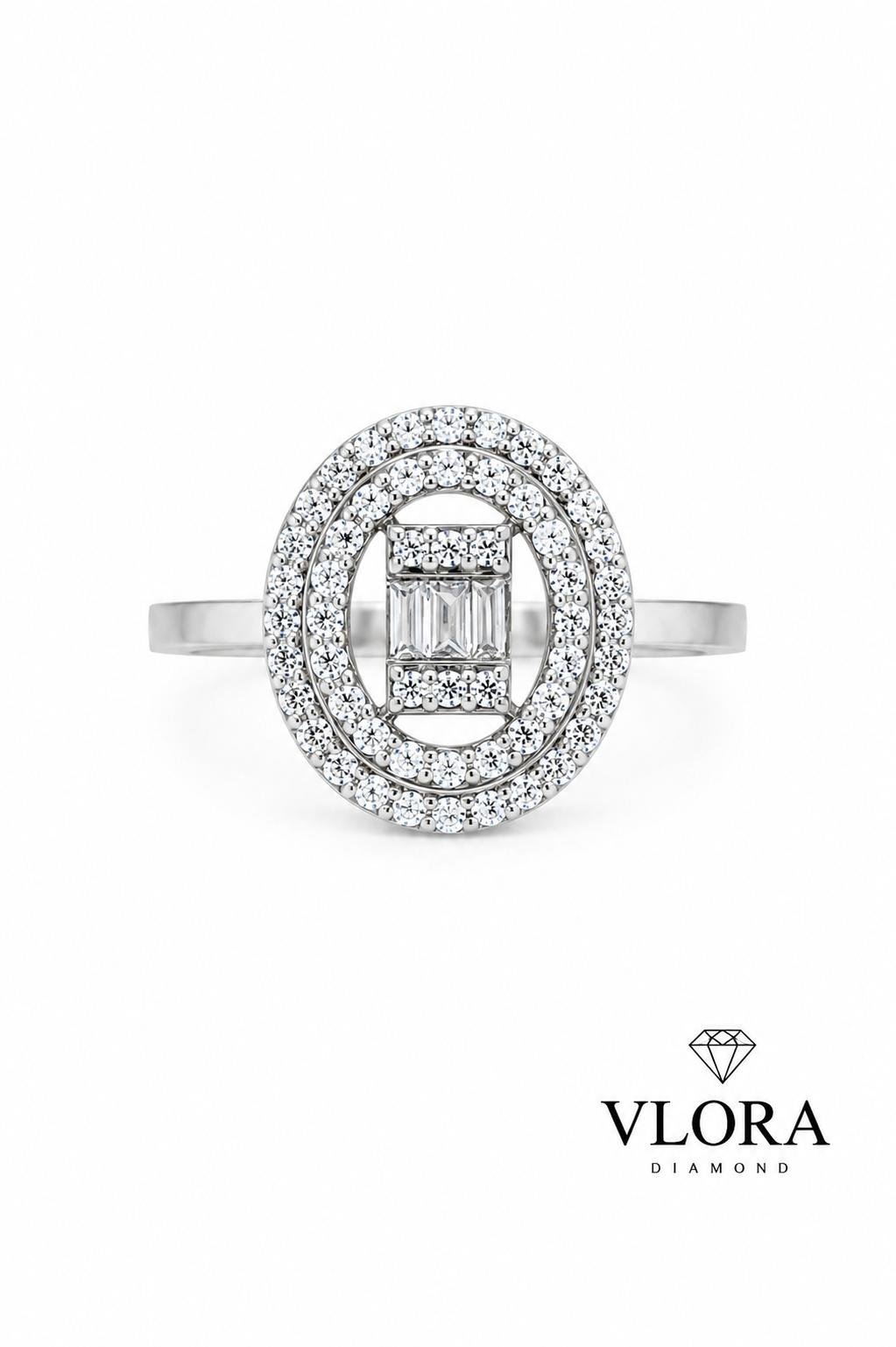 Oval Double Halo Baguette Ring Oval Double Halo Baguette Ring