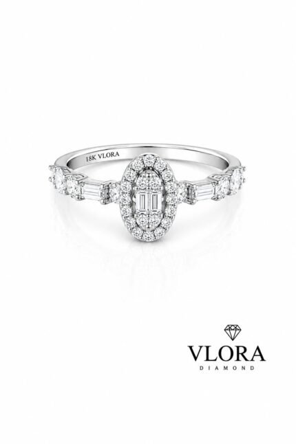 Oval Halo Mixed Cut Ring