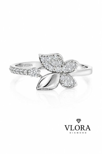 Pave Petal Flower Ring