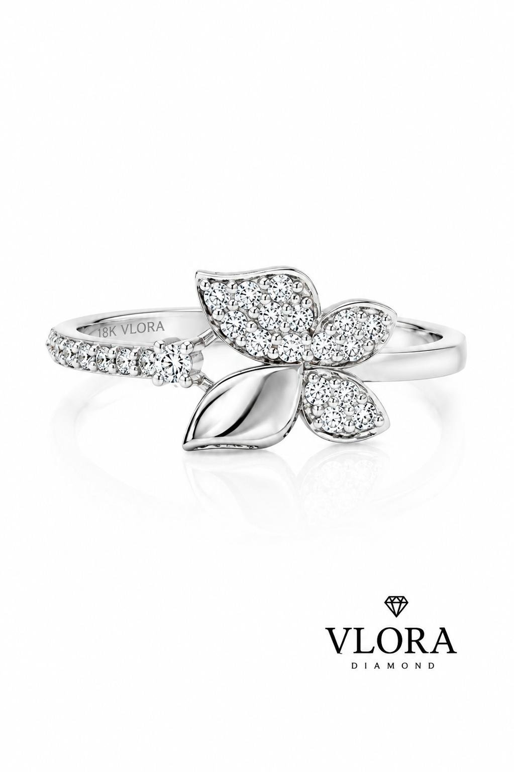 Pave Petal Flower Ring Pave Petal Flower Ring