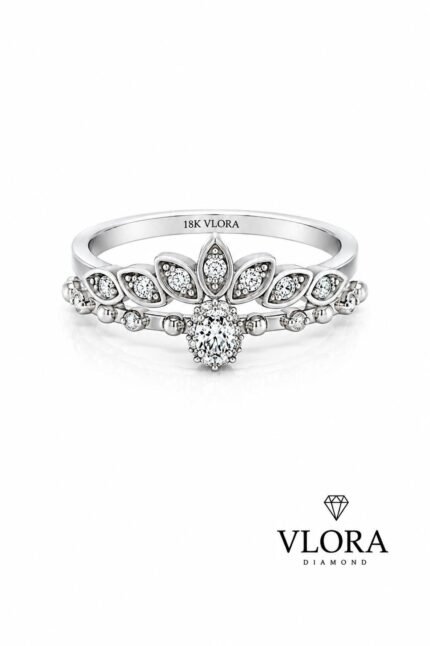 Petal Crown & Cluster Bridal Set