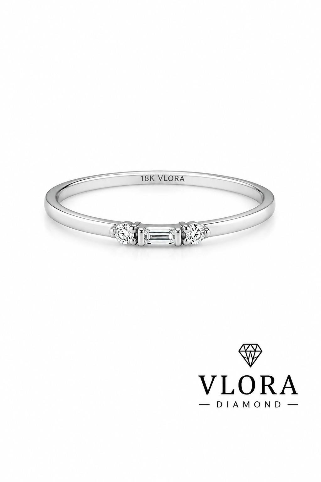 Round & Baguette Three Stone Ring Round & Baguette Three Stone Ring