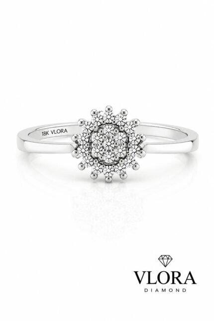 Round Sunburst Cluster Ring