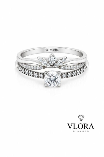 Tiered Crown Solitaire Bridal Set